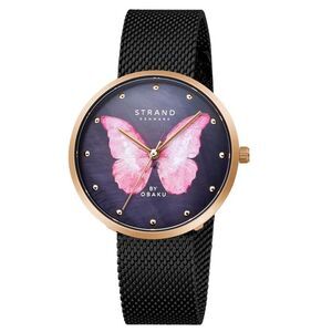 Obaku Women's Butterfly Blue Dial Watch - S700LXVBMB-DBP